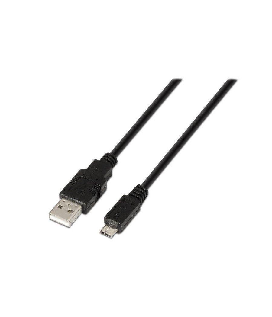 Cable USB 2.0 Aisens A101-0028/ USB Macho - MicroUSB Macho/ 1.8m/ Negro - Imagen 1