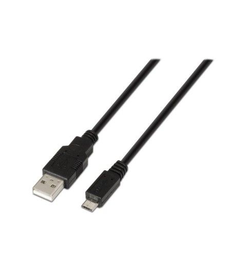 Cable USB 2.0 Aisens A101-0028/ USB Macho - MicroUSB Macho/ 1.8m/ Negro - Imagen 1