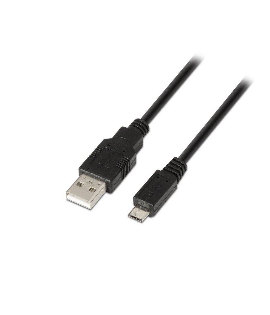 Cable USB 2.0 Aisens A101-0029/ USB Macho - MicroUSB Macho/ 3m/ Negro - Imagen 1
