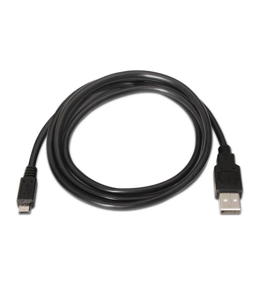 Cable USB 2.0 Aisens A101-0029/ USB Macho - MicroUSB Macho/ 3m/ Negro - Imagen 2