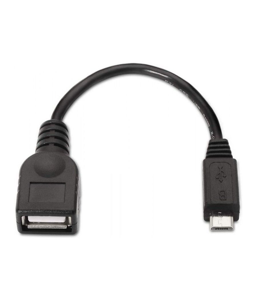 Cable USB 2.0 Aisens A101-0031/ MicroUSB Macho - USB Hembra/ 15cm/ Negro - Imagen 2