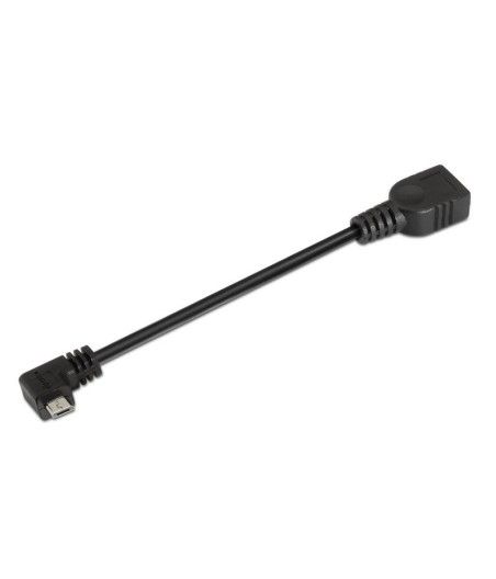 Cable usb 2.0 aisens a101-0032/ microusb macho - microusb hembra/ 15cm/ negro