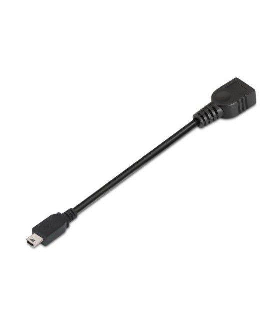 Cable USB 2.0 Aisens A101-0033/ USB Mini Macho - USB Hembra/ 15cm/ Negro - Imagen 1
