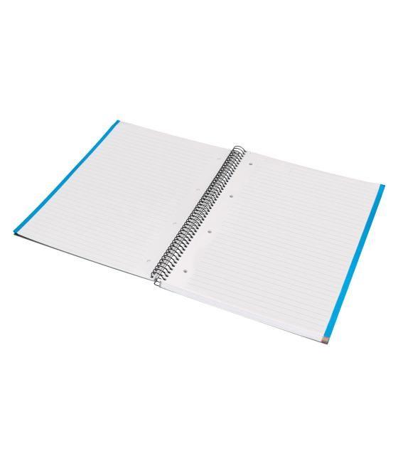 Cuaderno espiral navigator a4 micro tapa forrada 120h 80gr horizontal 5 bandas 4 taladrosnegro