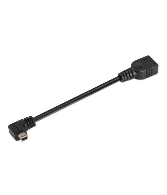 Cable USB 2.0 Aisens A101-0034/ MiniUSB Macho - USB Hembra/ 15cm/ Negro - Imagen 1