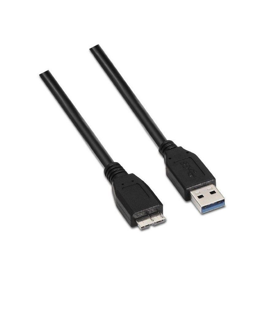 Cable USB 3.0 Aisens A105-0043/ USB Macho - MicroUSB Macho/ 1m/ Negro - Imagen 1