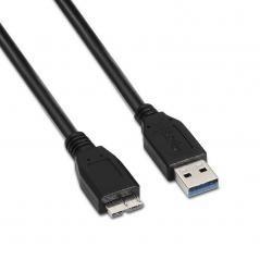 Cable USB 3.0 Aisens A105-0044/ USB Macho - MicroUSB Macho/ 2m/ Negro - Imagen 1