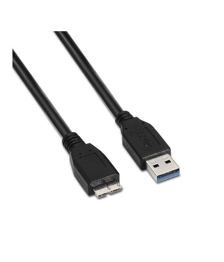 Cable USB 3.0 Aisens A105-0044/ USB Macho - MicroUSB Macho/ 2m/ Negro - Imagen 1