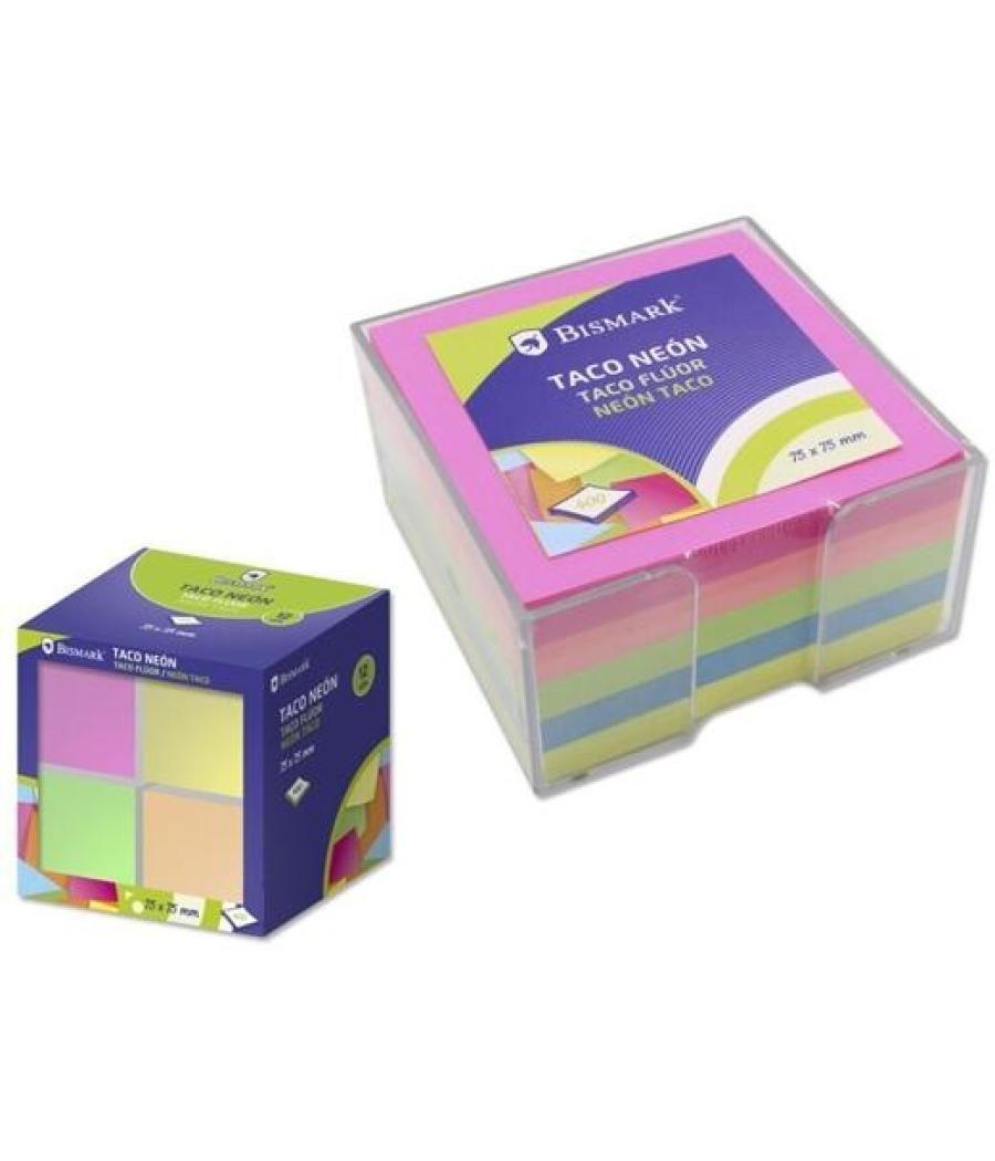 Bismark taco de notas colores neon 400 hojas 75x75mm caja