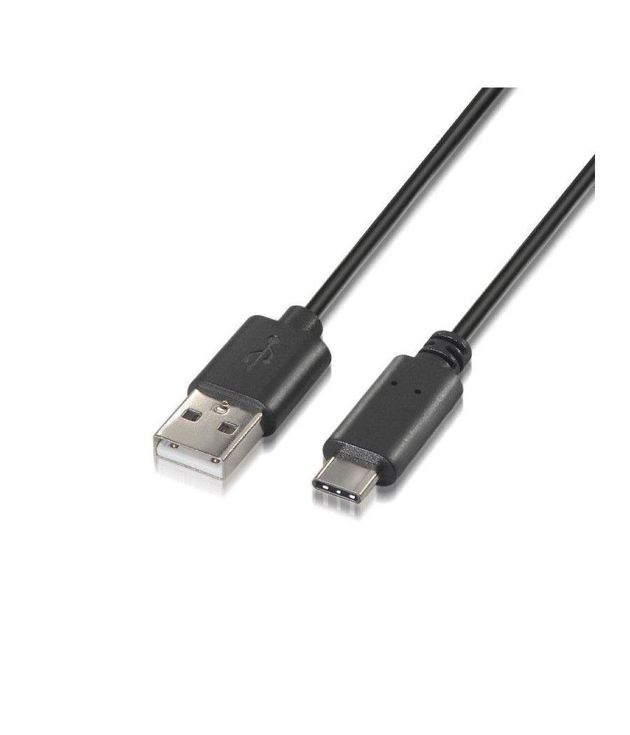 Cable USB 2.0 Aisens A107-0051/ USB Macho - USB Macho/ 1m/ Negro - Imagen 1