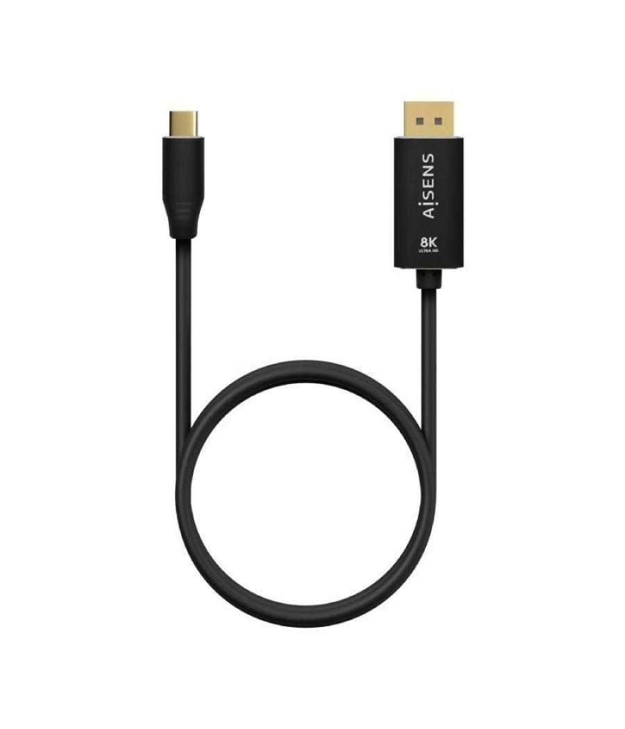 Cable conversor displayport 8k 60hz aisens a109-0686/ usb tipo-c macho - displayport macho/ 0.8m/ negro