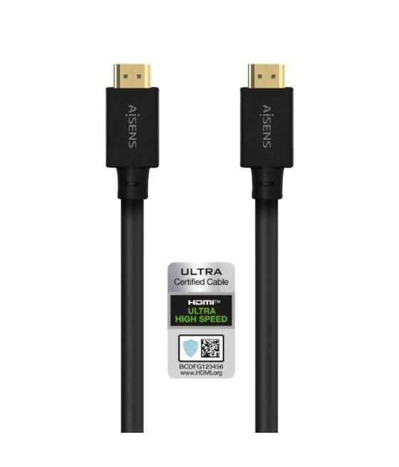 Cable hdmi 2.1 8k aisens a150-0680/ hdmi macho - hdmi macho/ 5m/ certificado/ negro