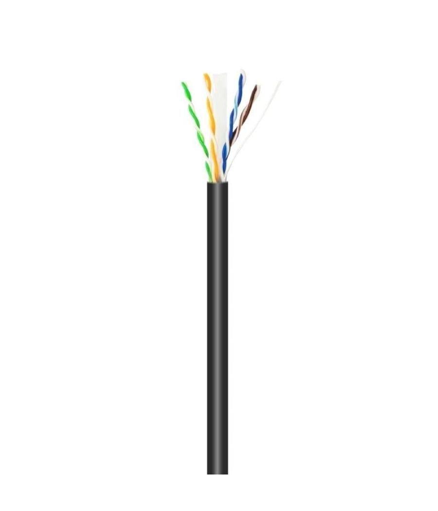 Bobina de cable rj45 para exteriores utp awg23 aisens a135-0675 cat.6/ 100m/ impermeable/ negro