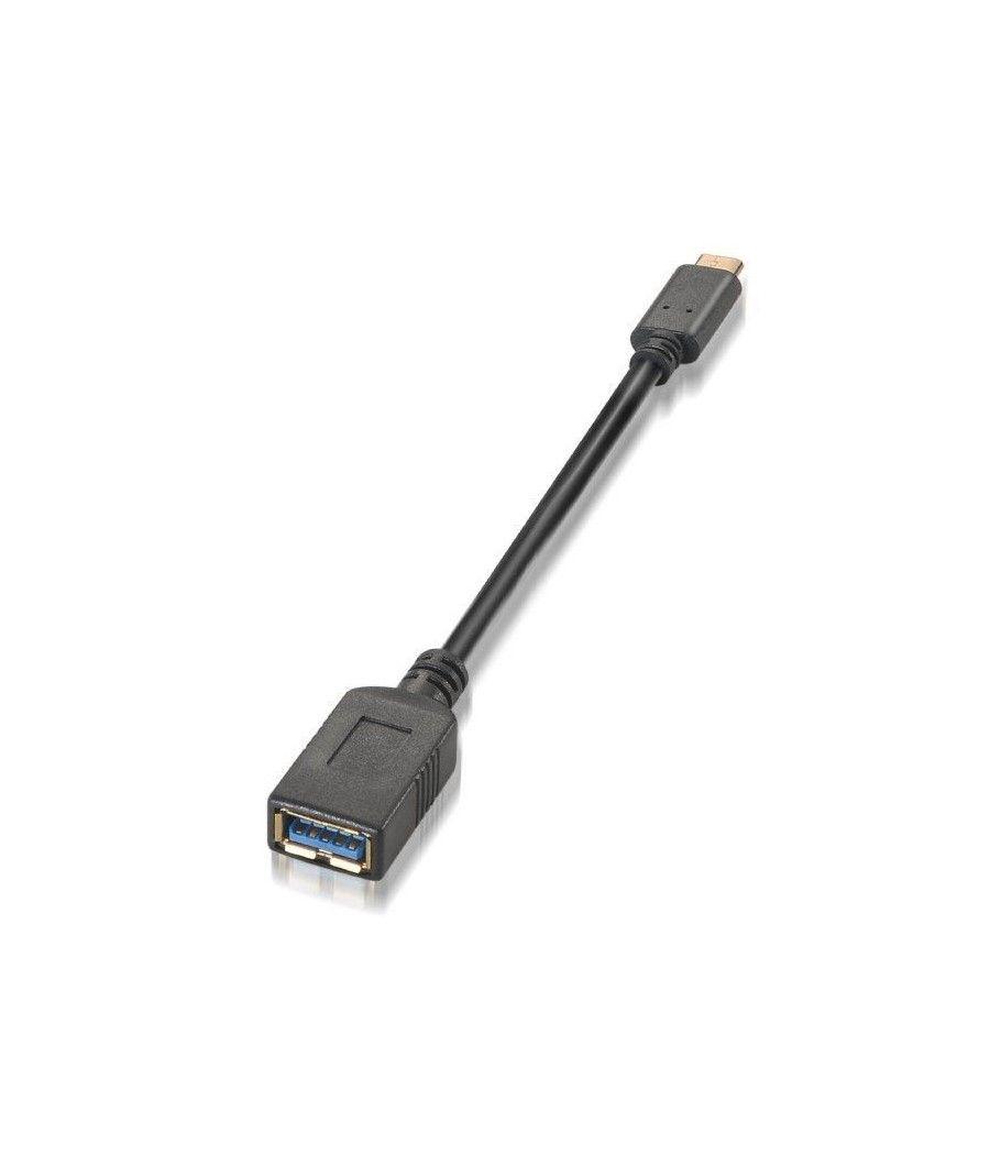 Cable USB 3.1 Aisens A107-0062/ USB Tipo-C Macho - USB Hembra/ 15cm/ Negro - Imagen 1