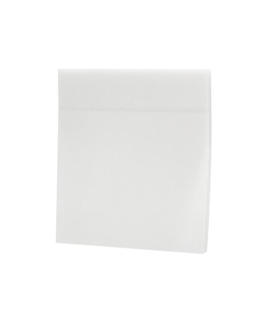 Bloc de notas adhesivas quita y pon q-connect 76x76 mm removible plástico translucido blanco con 50