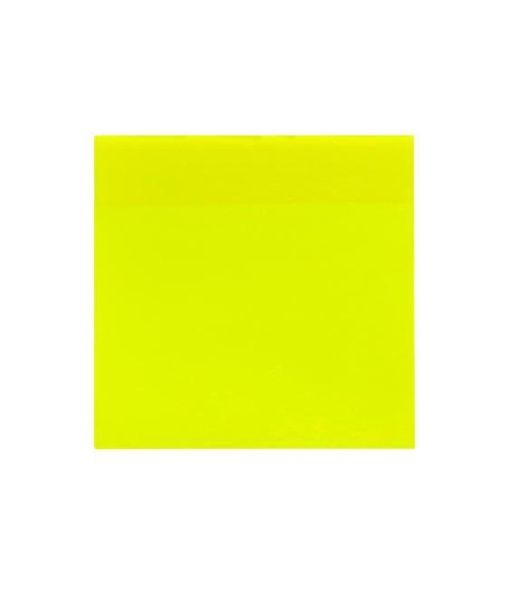Bloc de notas adhesivas quita y pon q-connect 76x76 mm removible plástico translucido amarillo neon con