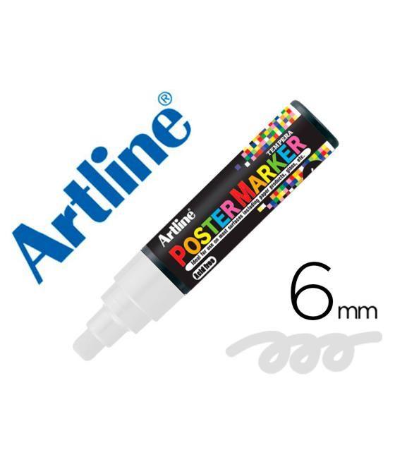 Rotulador artline poster marker epp-6-bla punta redonda 6 mm color blanco