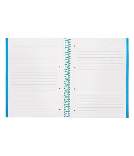 Cuaderno espiral navigator a4 micro tapa forrada 120h 80gr horizontal 5 banda 4 taladros menta