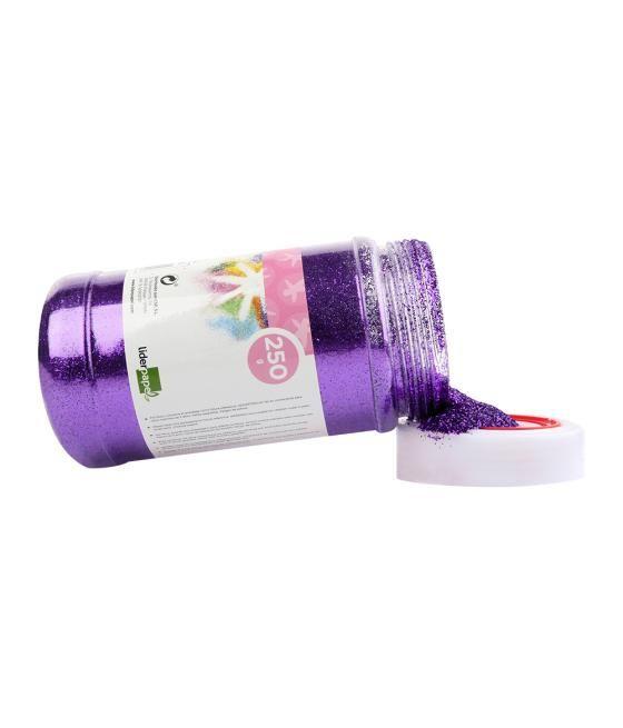 Purpurina liderpapel fantasía color metélico violeta pastel bote de 250 gr