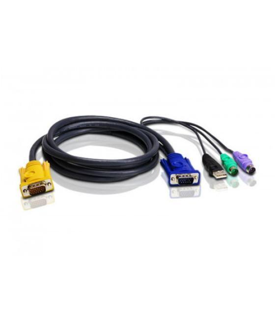 Aten 2l5302up cable para video, teclado y ratón (kvm) negro 1,8 m