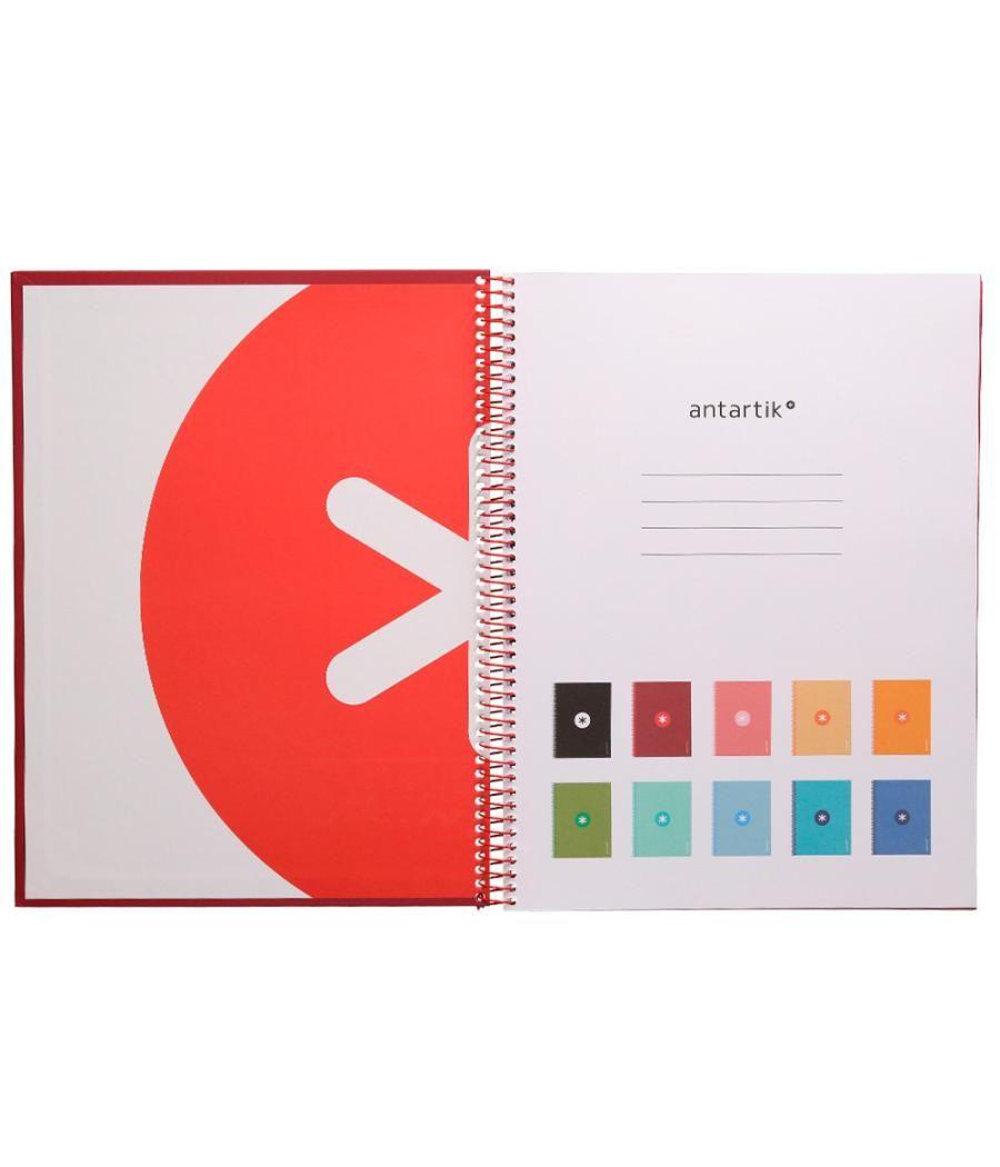 Cuaderno espiral liderpapel a4 micro antartik tapa forrada 80h 90 gr cuadro 5mm 1 banda 4 taladros exp.20 unidades