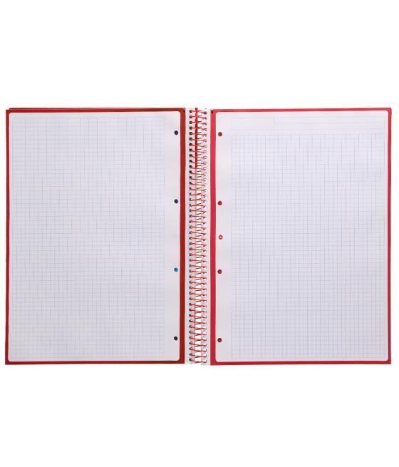 Cuaderno espiral liderpapel a4 micro antartik tapa forrada 80h 90 gr cuadro 5mm 1 banda 4 taladros exp.20 unidades