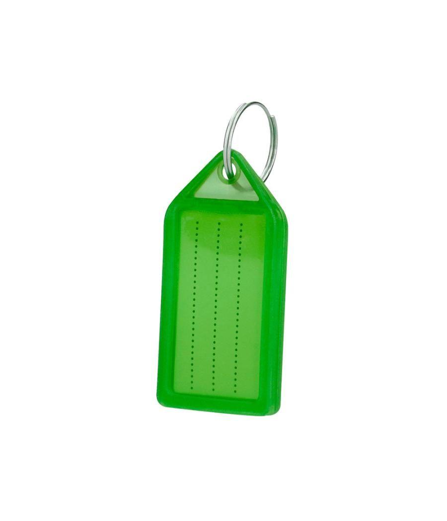 Llavero portaetiquetas q-connect premium color verde caja de 40 unidades