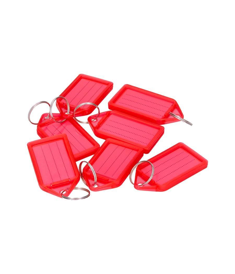 Llavero portaetiquetas q-connect premium color rojo caja de 40 unidades