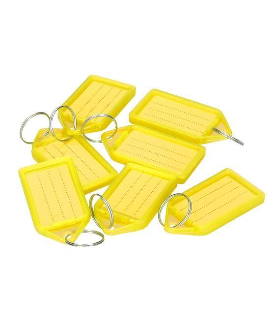 Llavero portaetiquetas q-connect premium color amarillo caja de 40 unidades