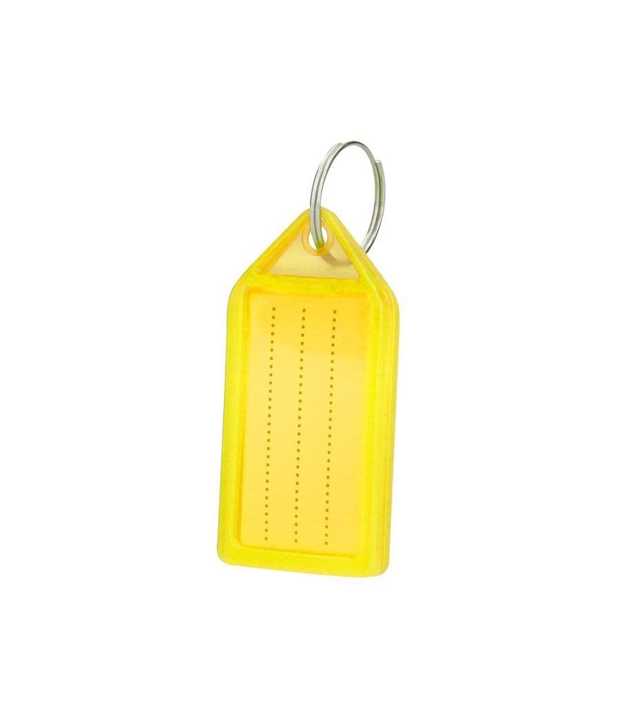 Llavero portaetiquetas q-connect premium color amarillo caja de 40 unidades