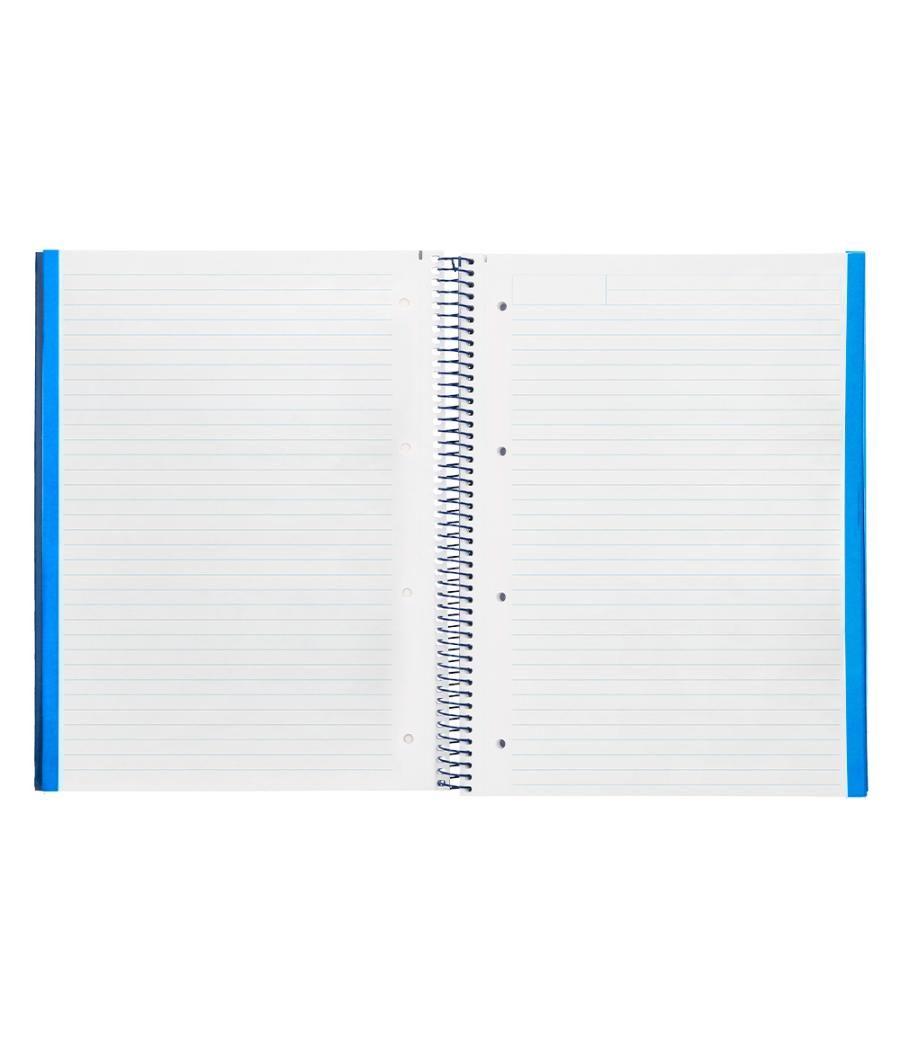 Cuaderno espiral navigator a4 micro tapa forrada 120h 80gr horizontal 5 bandas 4 taladros color azul marino