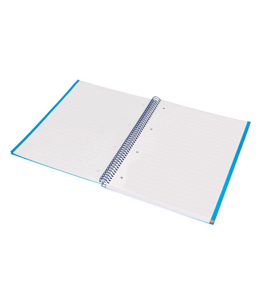 Cuaderno espiral navigator a4 micro tapa forrada 120h 80gr horizontal 5 banda 4 taladros celeste