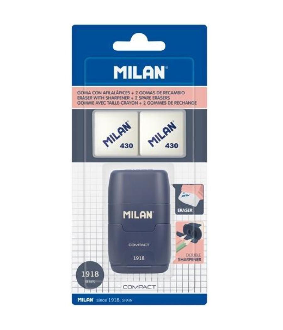 Milan afilaborra compact serie 1918 + 2 gomas de recambio blíster azul