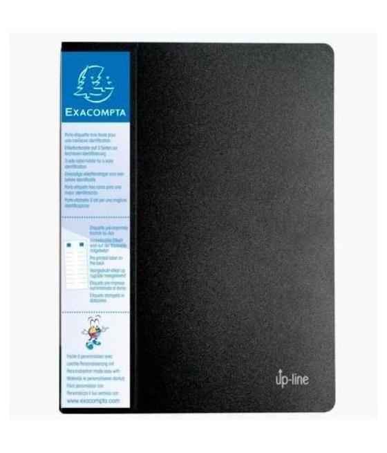 Exacompta carpeta de 20 fundas up-line a4 c/porta-etiqueta 3 caras pp rígido negro