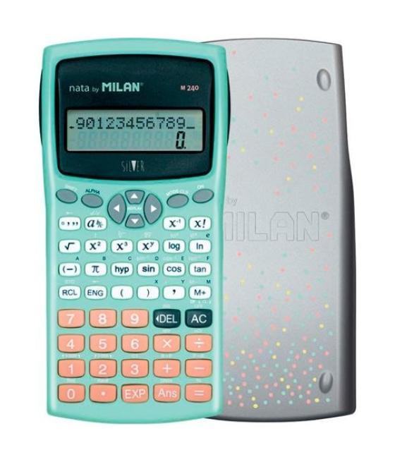 Milan calculadora científica m240 serie sílver turquesa