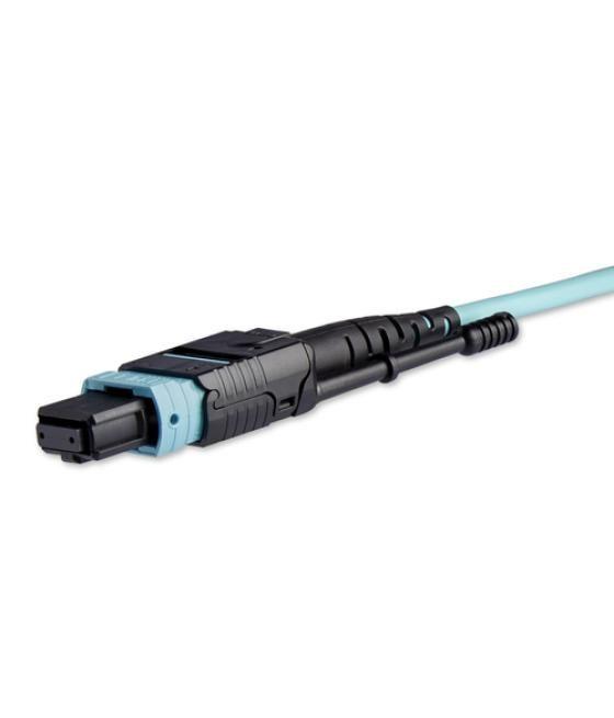 StarTech.com MPO8LCPL3M cable de fibra optica 3 m MPO/MTP 8x LC OM3 Color aguamarina