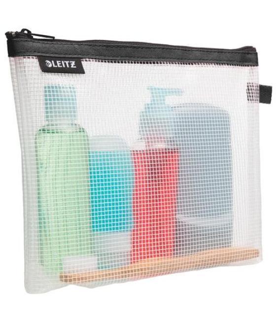 Leitz bolsita wow higiénica lavable cremallera 17x24 cm fondo extensible negro