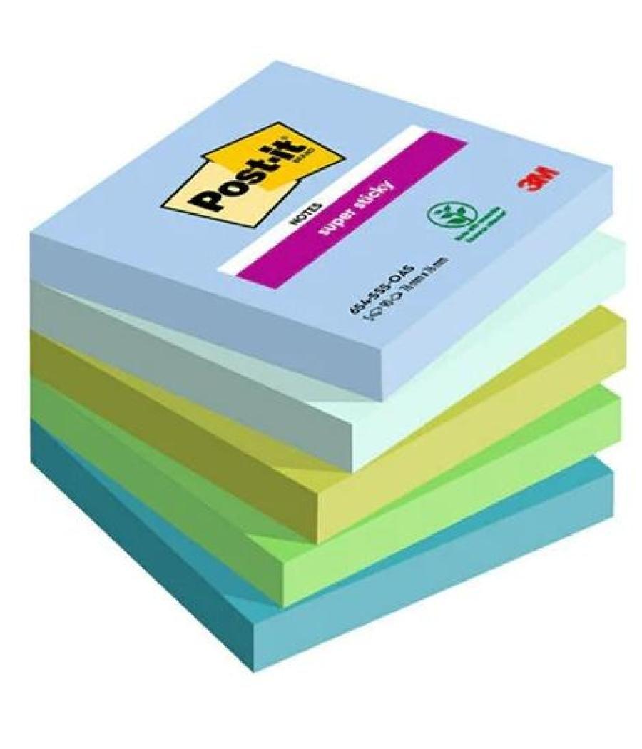 Post-it blocs notas super sticky 90 hojas colores lugares osasis 76x76 5 blocs