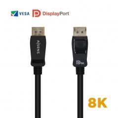 Cable Displayport 1.4 8K Aisens A149-0430/ Displayport Macho - Displayport Macho/ 0.5m/ Certificado/ Negro - Imagen 1