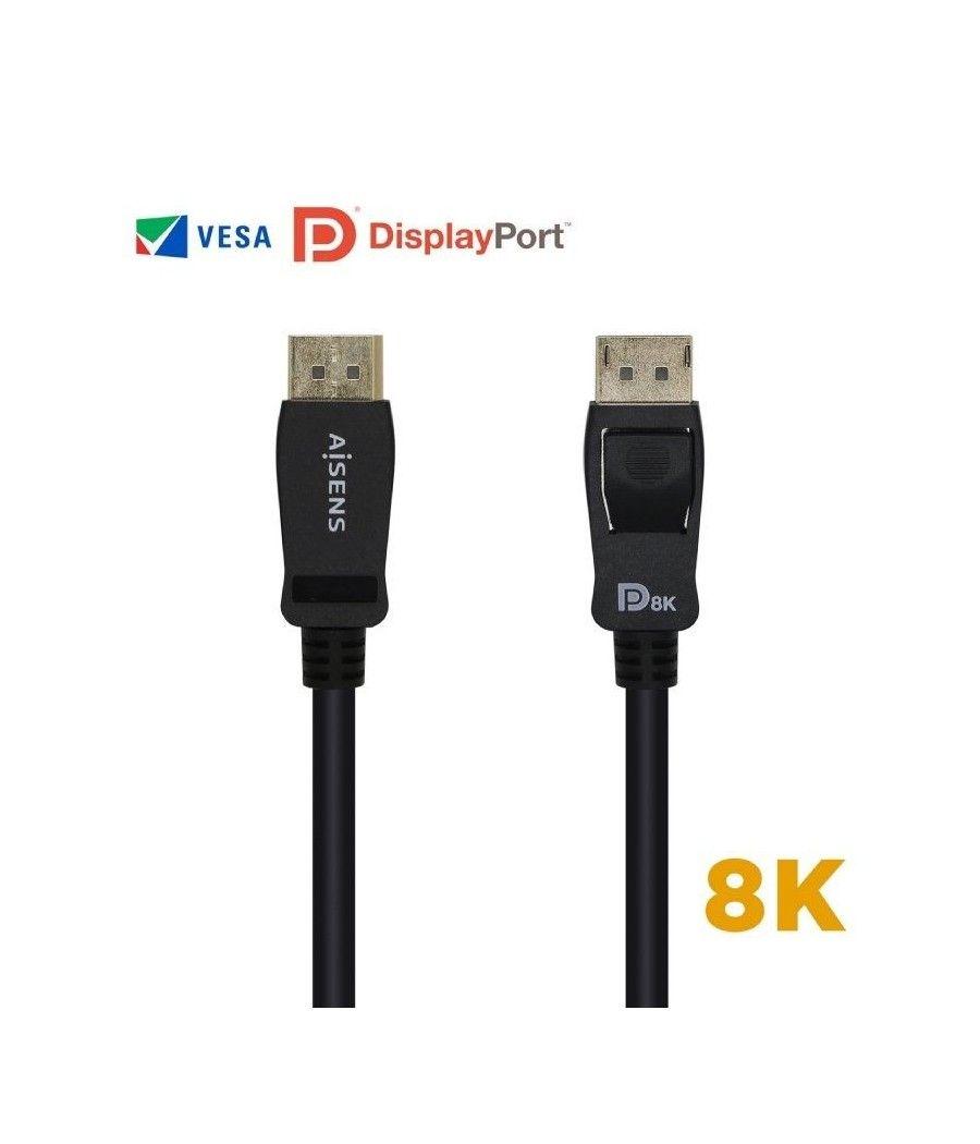 Cable Displayport 1.4 8K Aisens A149-0430/ Displayport Macho - Displayport Macho/ 0.5m/ Certificado/ Negro - Imagen 1