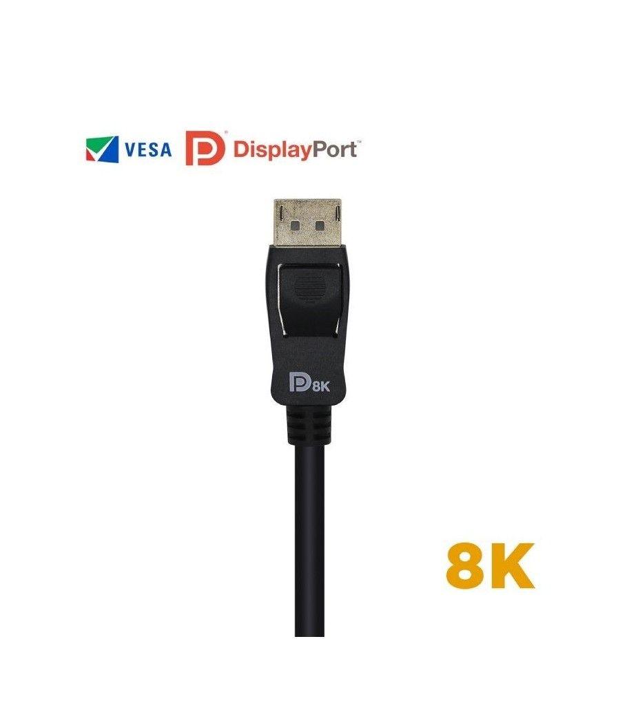 Cable Displayport 1.4 8K Aisens A149-0430/ Displayport Macho - Displayport Macho/ 0.5m/ Certificado/ Negro - Imagen 3