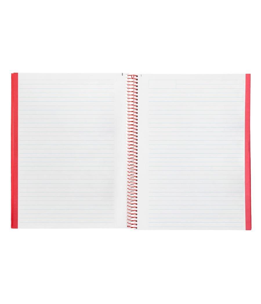 Cuaderno espiral navigator a4 micro tapa forrada 80h 80gr horizontal 1 banda color rojo