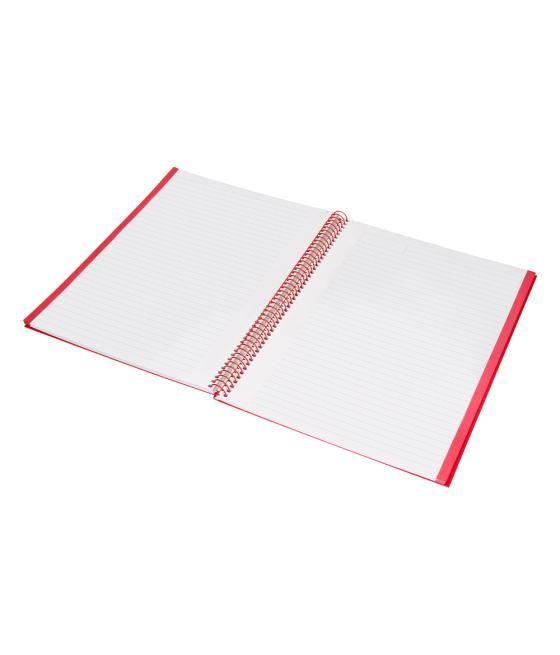 Cuaderno espiral navigator a4 micro tapa forrada 80h 80gr horizontal 1 banda color rojo