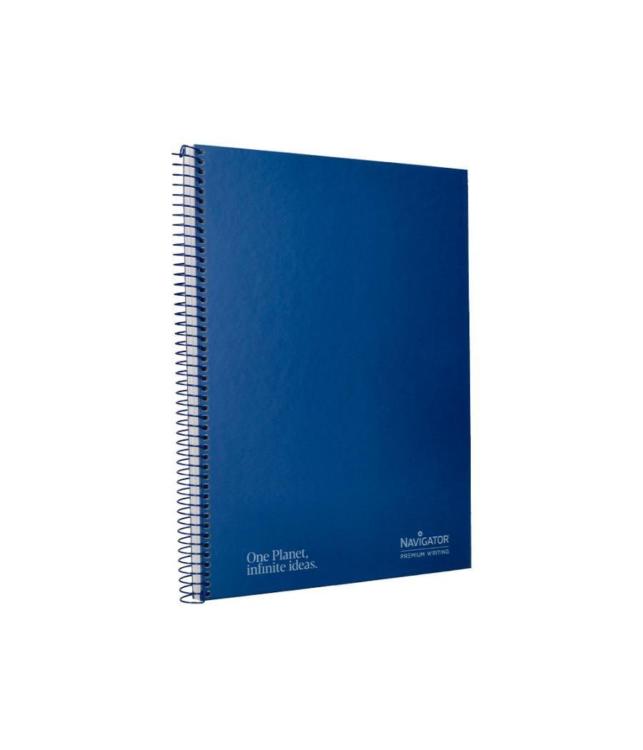 Cuaderno espiral navigator a4 micro tapa forrada 80h 80gr horizontal 1 banda color azul marino