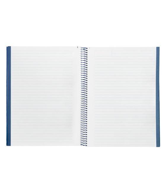 Cuaderno espiral navigator a4 micro tapa forrada 80h 80gr horizontal 1 banda color azul marino