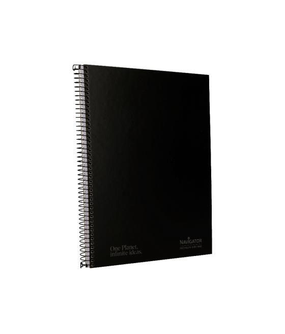 Cuaderno espiral navigator a4 micro tapa forrada 80h 80gr horizontal 1 banda color negro