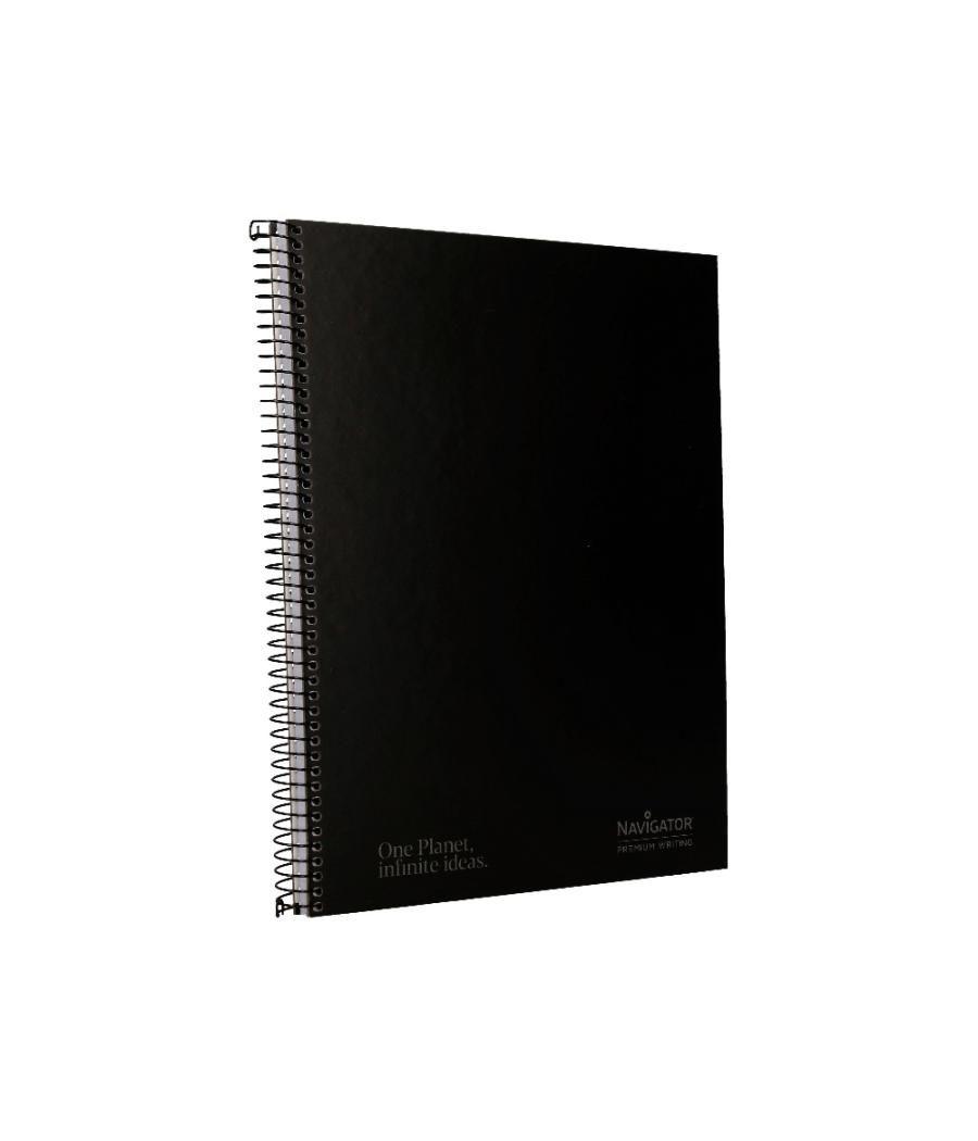 Cuaderno espiral navigator a4 micro tapa forrada 80h 80gr horizontal 1 banda color negro