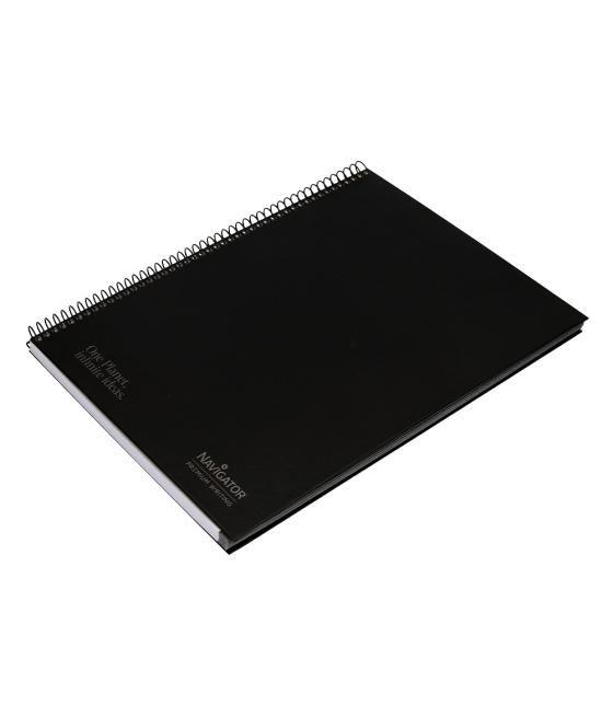 Cuaderno espiral navigator a4 micro tapa forrada 80h 80gr horizontal 1 banda color negro