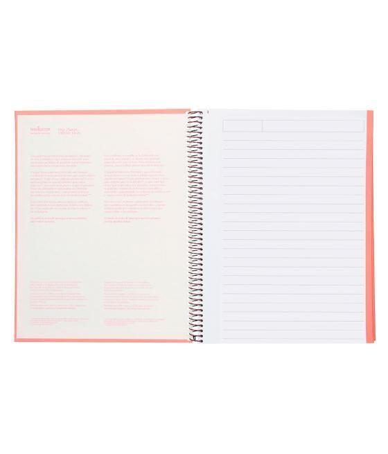 Cuaderno espiral navigator a4 micro tapa forrada 80h 80gr horizontal 1 banda color coral