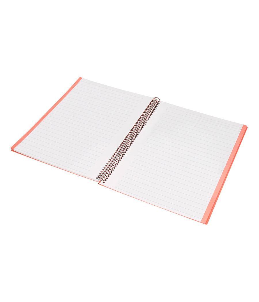 Cuaderno espiral navigator a4 micro tapa forrada 80h 80gr horizontal 1 banda color coral